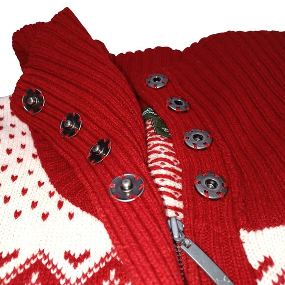 Eddie Bauer Holiday Nordic Fair Isle Birdseye Sweater Womens M Wool Blend Cozy - Picture 5 of 8
